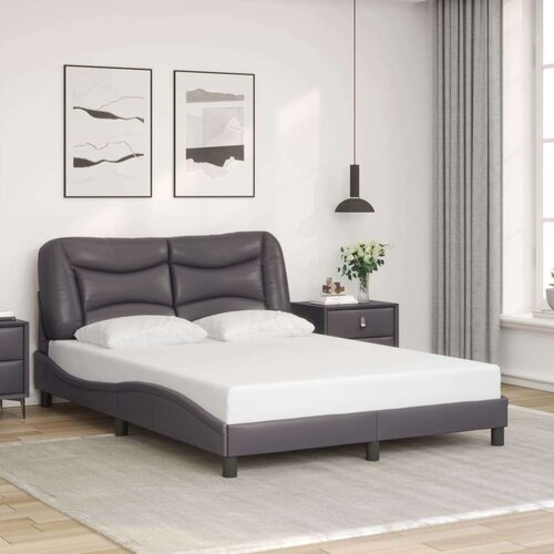VidaXL Okvir za krevet s uzglavljem sivi 120x200 cm od umjetne kože Slike