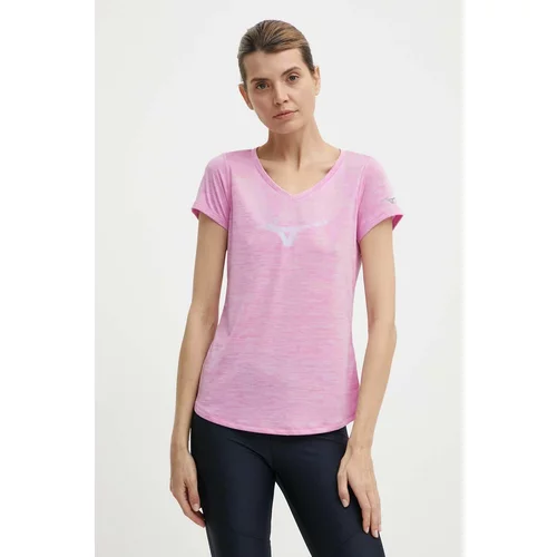 Mizuno Kratka majica za tek Impulse Core roza barva, J2GAB213