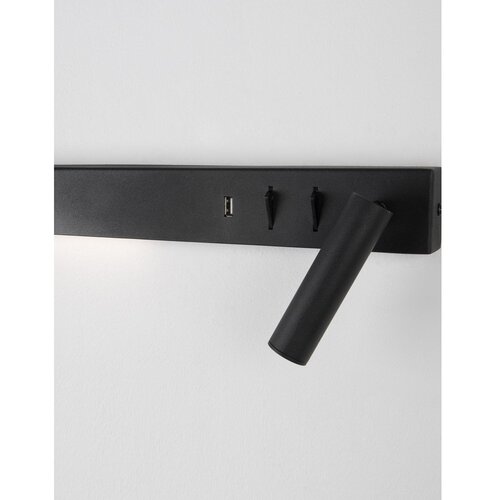 Nova Luce Mat crna metalna LED zidna lampa sa savitljivom konstrukcijom/s USB priključkom Vida &amp;ndash; Slike
