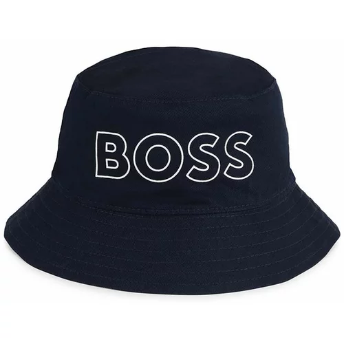 Boss Pamučni dvostrani šešir za djecu boja: tamno plava, pamučni