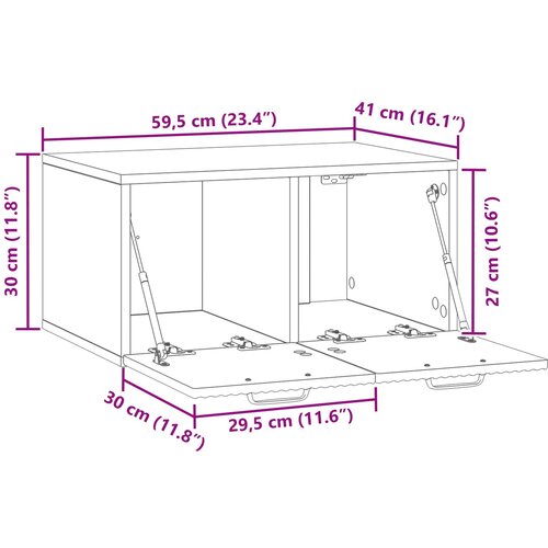  ormar za zid Staro drvo 59,5 x 41 x 30 cm Konstruirano drvo Slike