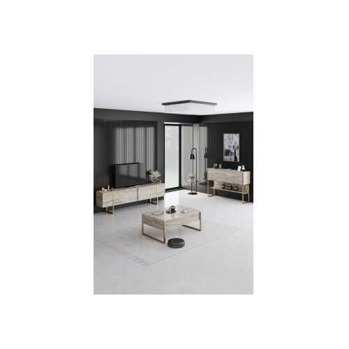 Hanah home komoda luxe travertine gold Cene