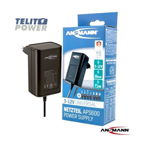 Ansmann APS 600 univerzalni AC-DC adapter 3&amp;ndash;12 V maksimalno 600mA ( 5184 ) Slike