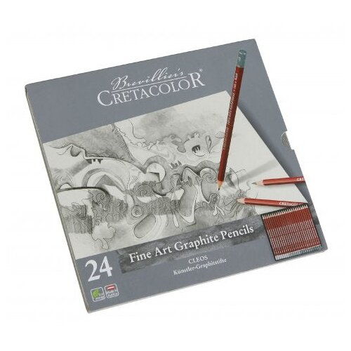  Grafitne olovke Cretacolor CLEOS Fine Art, set od 24 olovke u limenoj kutiji Cene