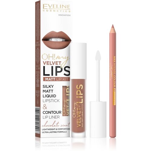 Eveline OH! my LIPS Velvet set za ustnice 14 Choco Truffle Slike