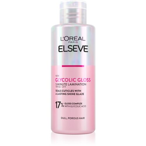 L&amp;acute;Or&amp;eacute;al Paris Elseve Glycolic Gloss 5 Minute Lamination obnovitvena nega za sijoče lase 200 ml za ženske Slike