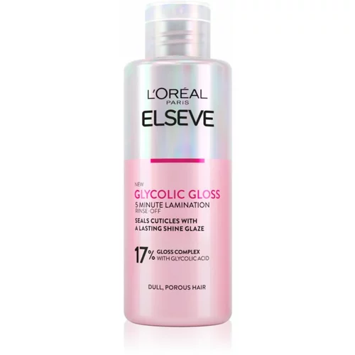 L’Oréal Paris Elseve Glycolic Gloss 5 Minute Lamination obnovitvena nega za sijoče lase 200 ml za ženske