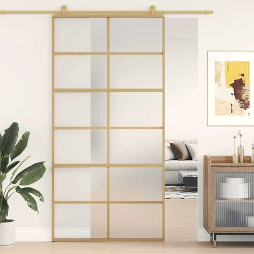  Klizna vrata zlatna 102 5x205 cm matirano staklo ESG i aluminij Cijene