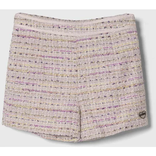 Guess Otroške kratke hlače iz volnene mešanice roza barva