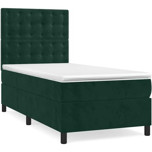 Box spring krevet s madracem tamnozeleni 90x190 cm bar&amp;scaron;unasti Slike