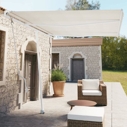VidaXL Prostostoječa avtomatska tenda 350x250 cm krem Slike