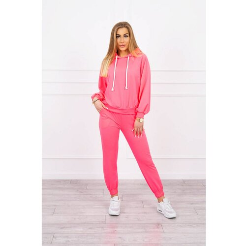Kesi Sweatshirt set with a hood pink neon Slike