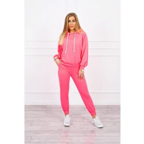 Kesi Sweatshirt set with a hood pink neon