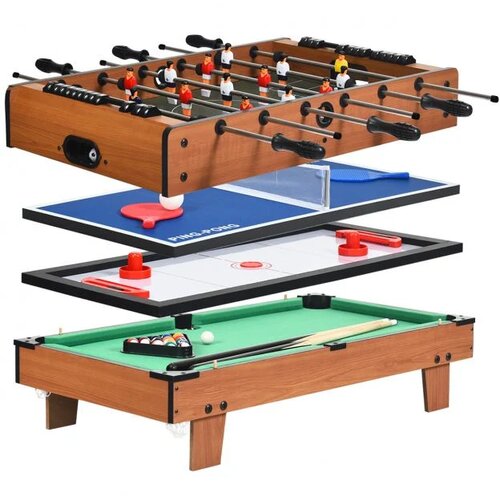  Stol za igru 4 na 1: biljar, stolni tenis, zračni hokej i stolni nogomet, 81 x 43 x 30,5 cm Cene