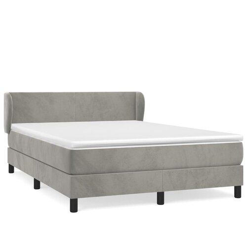 Maison Chic Box spring postelja - Vzmetna postelja z vzmetnico svetlo siva 140x200 cm žamet SL15095, (21905499) Cene