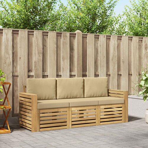  Setovi sofa 3 kom. Bijela i bež Polyester 197.5 x 63 x 73 cm Slike