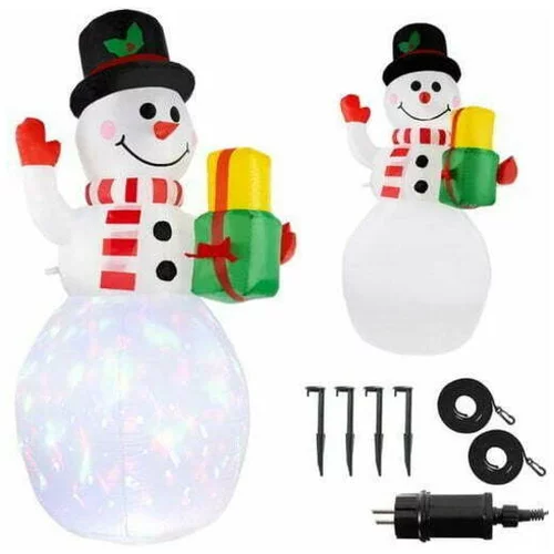 Malatec lED RGB napihljiv snežak 155cm + projektor in kompre