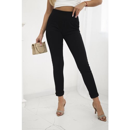 Kesi Pants with decorative piping black Cijene