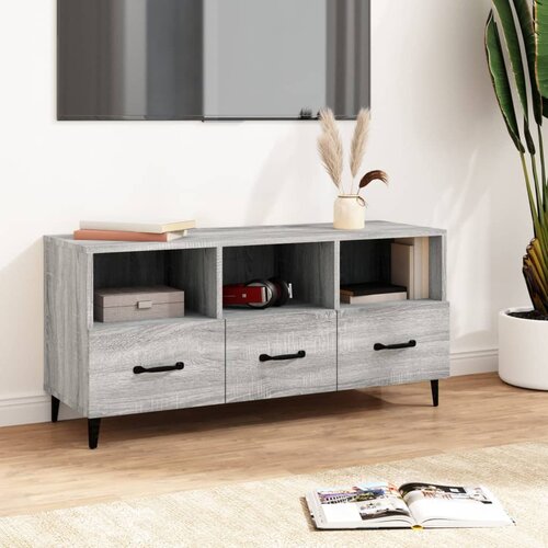 VidaXL TV omarica siva sonoma 102x35x50 cm konstruiran les Slike