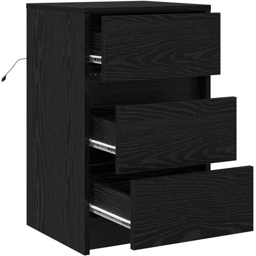  Noćni ormar Crni hrast 38 x 34 x 61 cm Konstruirano drvo Slike