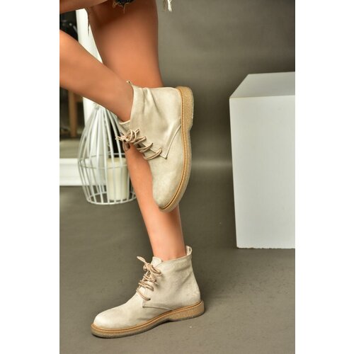 Fox Shoes R374923202 Beige Suede Low Sole Women's Classic Boots Cene