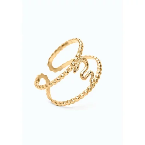 Fenzy eleganten prstan z motivom kače, zlate barve