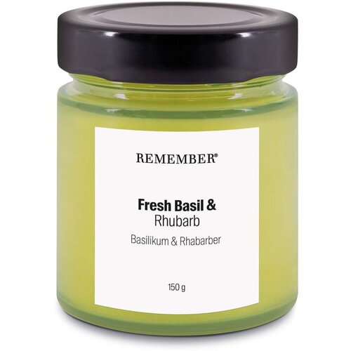 Remember Sojina sveča s časom gorenja 35 h Fresh Basil & Rhubarb - Remember Cene
