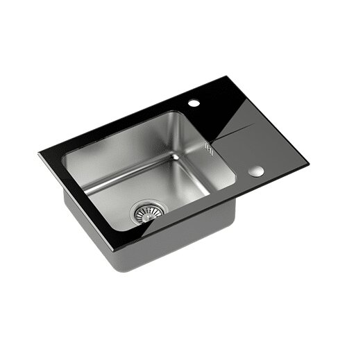 Quadron sudoper HUGH 116 crno staklo/čelik Cijene