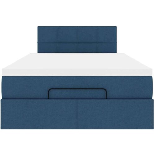 VidaXL Otomanski okvir kreveta s madraca plavi 120x190 cm od tkanine Slike