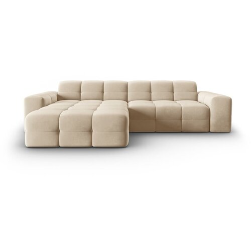 Micadoni Home Bež žametni kotni kavč (levi kot) Kendal - Micadoni Home Slike