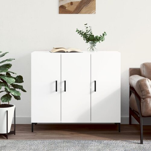 vidaXL Komoda bela 90x34x80 cm konstruiran les Cene