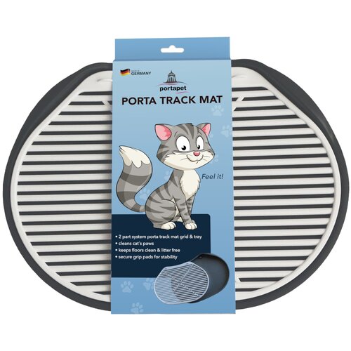 NOBRAND Predpražnik za mačje strani&amp;scaron;če Soft Touch Track Mat srebrn Slike