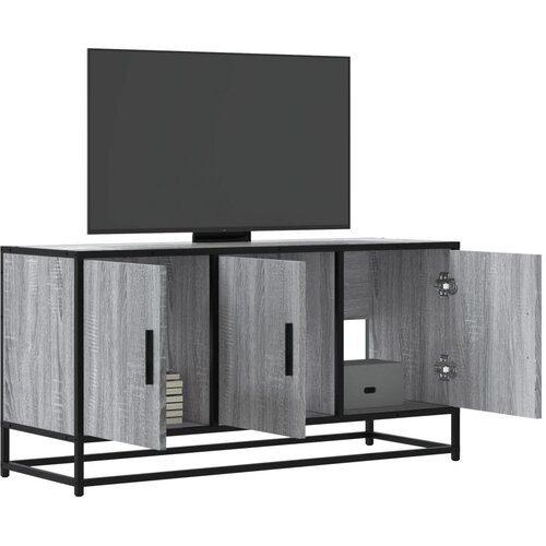 VidaXL TV omarica siva sonoma 100x35x50 cm inženirski les in kovina Slike