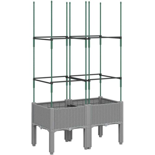  Vrtna sadilica s re&amp;scaron;etkom svjetlosiva 80 x 40 x 142 5 cm PP Slike