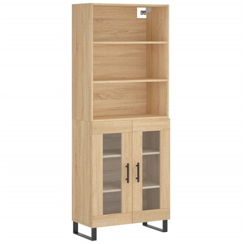 vidaXL Visoka komoda sonoma hrast 69,5x34x180 cm inženirski les, (20805312) Cene