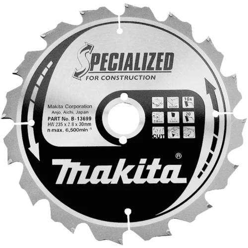 Makita žagin list TCT Specialized 190x30 mm, 12z, B-13683