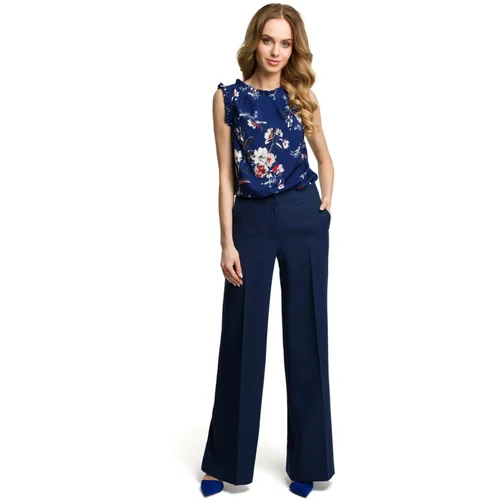 Made Of Emotion Woman's Pants M378 Navy Blue