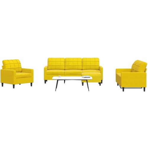 VidaXL 4-dijelni set sofa s jastucima žuti bar&amp;scaron;unasti Slike