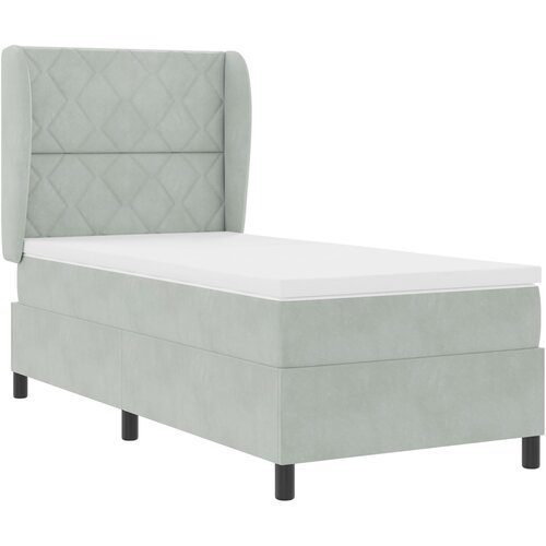VidaXL Box Spring Krevet s Madracem Svjetlosiva 90x200 cm Bar&amp;scaron;un Slike