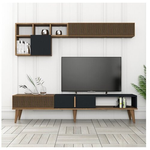 Hanah home Milan TV TV komoda, Smeđa-Siva Cene
