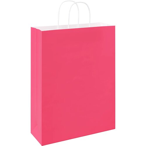  Papirnate vrećice 50 kom s ručkama ružičaste 32x12x42 cm Slike