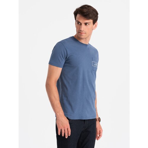 Ombre Streetstyle men's cotton pocket print t-shirt - indigo Cijene