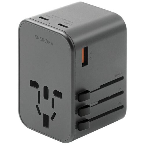 Energea ADAPTER 65W 1XUSB + 2XUSB-C PD-PPS QC 3.0 ZA US/UA/EU/UK SIVA, (22007339) Cene