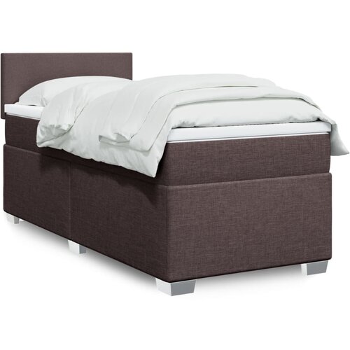  The Living Store Box spring postelja z vzmetnico temno rjava 100x200 cm blago - Box Spring Postelja, (21518108) Slike