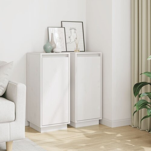 The Living Store Komoda 2 kosa bela 31,5x34x75 cm trdna borovina - Komoda, (21662716) Cene