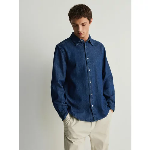 Reserved srajca iz džinsa regular fit - mornarsko modra