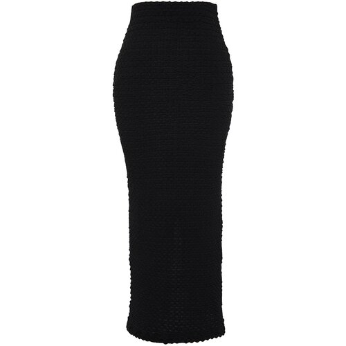 Trendyol Black Textured Fabric Pencil Maxi Skirt Slike