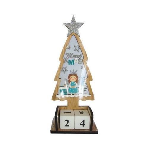 Purdy, novogodišnja dekoracija, drvena, kalendar, jelka, 23cm ( 751831 ) Slike