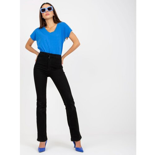 Fashion Hunters Basic dark blue cotton t-shirt for women Slike