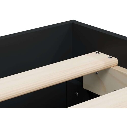 VidaXL Okvir kreveta s ladicama crni 160x200 cm konstruirano drvo Slike